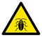 Raster Cockroach Warning Triangle Sign Icon
