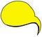 Raster comic empty yellow bubble speech in pop art style. hand drawing doodle illustration