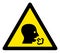 Raster Coughing Patient Warning Triangle Sign Icon
