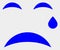 Raster Crying Smiley Icon on White Background