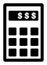 Raster Dollar Calculator Flat Icon Symbol