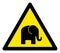 Raster Elephant Warning Triangle Sign Icon