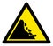 Raster Falling Stones Warning Triangle Sign Icon