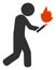 Raster Fire Arsonist Icon Illustration