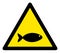 Raster Fish Warning Triangle Sign Icon