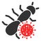 Raster Flat Ant Virus Icon