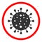 Raster Flat Coronavirus Danger Icon
