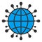 Raster Flat Coronavirus Earth Icon
