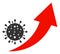 Raster Flat Coronavirus Exponential Growth Icon