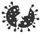 Raster Flat Damaged Coronavirus Icon