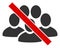 Raster Flat Forbidden People Crowd Icon