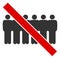 Raster Flat Forbidden People Line Icon