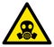 Raster Flat Gas Mask Warning Icon