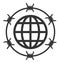 Raster Flat Global Barbed Wire Icon