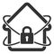 Raster Flat House Lockdown Icon