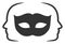 Raster Flat Private Party Mask Icon