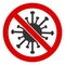 Raster Flat Stop Coronavirus Icon
