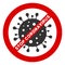 Raster Flat Stop Coronavirus Icon