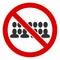 Raster Flat Stop People Group Icon