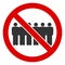 Raster Flat Stop People Line Icon