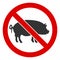 Raster Flat Stop Pig Icon