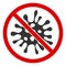 Raster Flat Stop Virus Infection Icon
