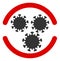 Raster Flat Virus Container Icon