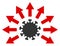 Raster Flat Virus Distribution Icon