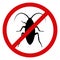 Raster Forbidden Cockroach Flat Icon Symbol