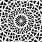 Raster geometric ornament. Black and white mandala with star shapes, squares, diamonds, grid, floral silhouettes. Simple monochrom