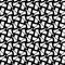 Raster geometric ornament. Black and white pattern with star shapes, squares, diamonds, grid, floral silhouettes. Simpl