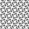 Raster geometric ornament. Black and white pattern with star shapes, squares, diamonds, grid, floral silhouettes. Simpl