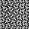 Raster geometric ornament. Black and white pattern with star shapes, squares, diamonds, grid, floral silhouettes. Simpl