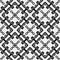 : Raster geometric ornament. Black and white seamless pattern with star shapes, squares, diamonds, grid, floral silhouettes. Simpl