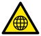 Raster Globe Warning Triangle Sign Icon