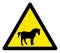 Raster Horse Warning Triangle Sign Icon