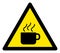 Raster Hot Coffee Warning Triangle Sign Icon