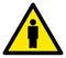 Raster Human Warning Triangle Sign Icon
