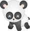 Raster illustration of Cute baby panda standing