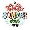 Raster illustration of hello summer days text