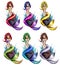 Raster Illustration - Mermaid - Cartoon Character