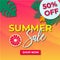 Raster image of banner with summer bargain sale