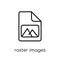 Raster Images icon. Trendy modern flat linear vector Raster Images icon on white background from thin line Technology collection