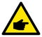 Raster Index Finger Warning Triangle Sign Icon