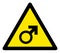 Raster Male Power Warning Triangle Sign Icon