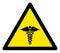 Raster Medical Caduceus Warning Triangle Sign Icon