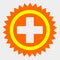 Raster Medical Cross Icon on White Background