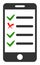 Raster Mobile Check List Flat Icon Symbol
