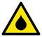 Raster Oil Drop Warning Triangle Sign Icon