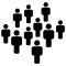 Raster People Crowd Flat Icon Illustration